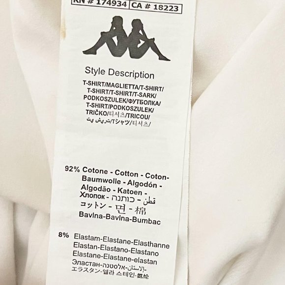 Kappa XL Active Authentic Sand Caraff Cropped Graphic Short Sleeve T-Shirt - Picture 6 of 7